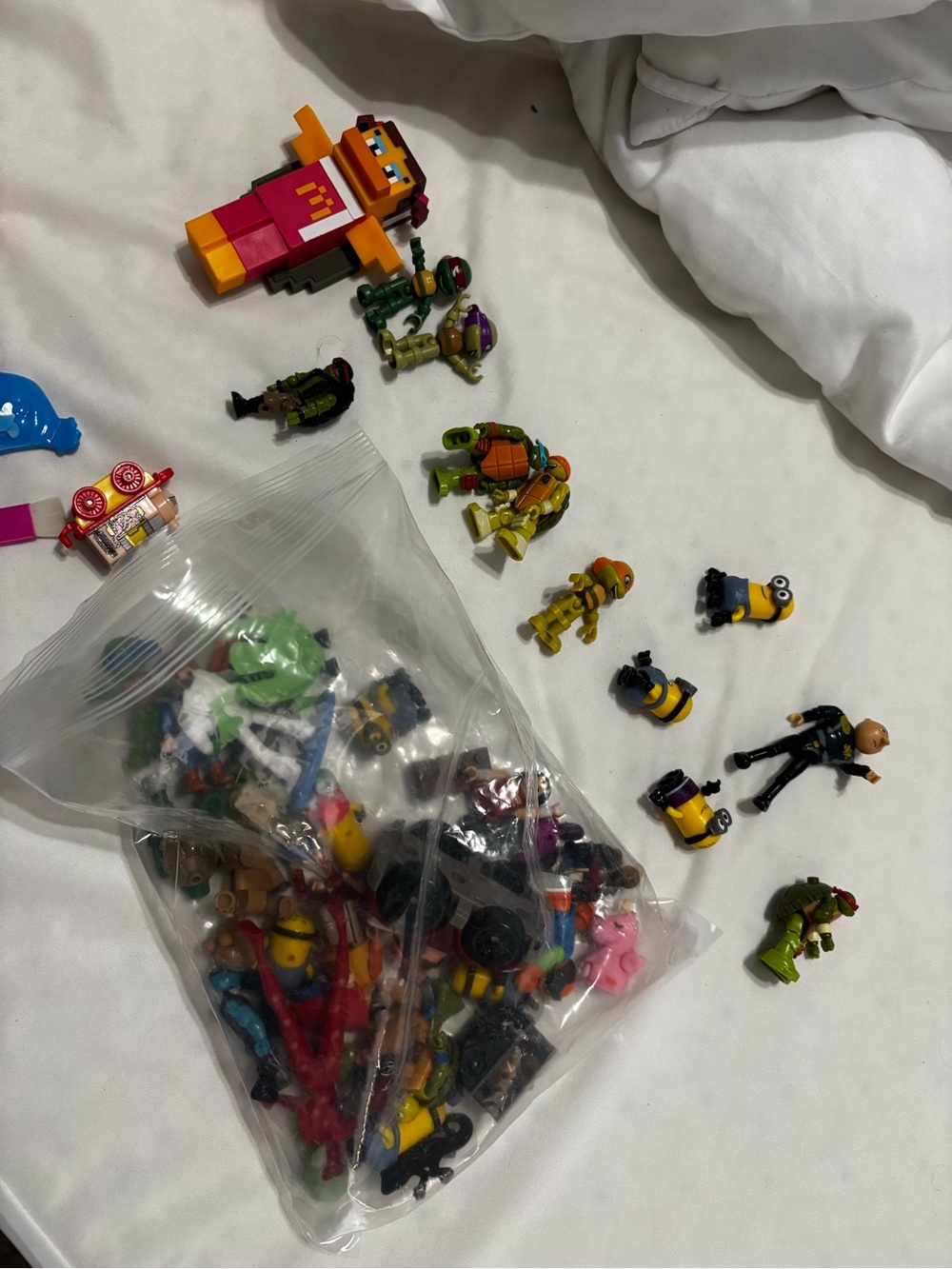 Free with any order Ninja turtles and minions ect